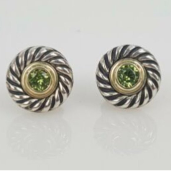 David Yurman 14K Yellow Cookie Cable Stud Earrings - Picture 4 of 10